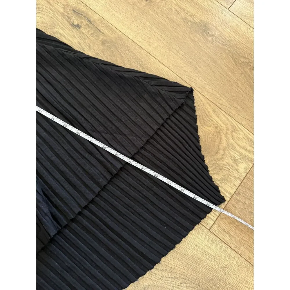 STATESIDE L NWT Anthropologie pleated midi asymmetric skirt black heavy elastic